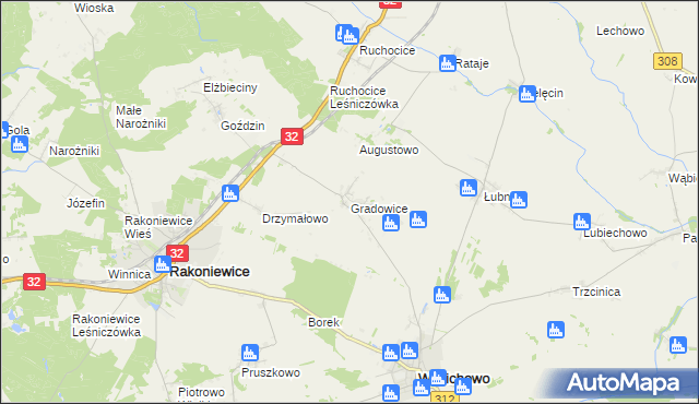 mapa Gradowice, Gradowice na mapie Targeo