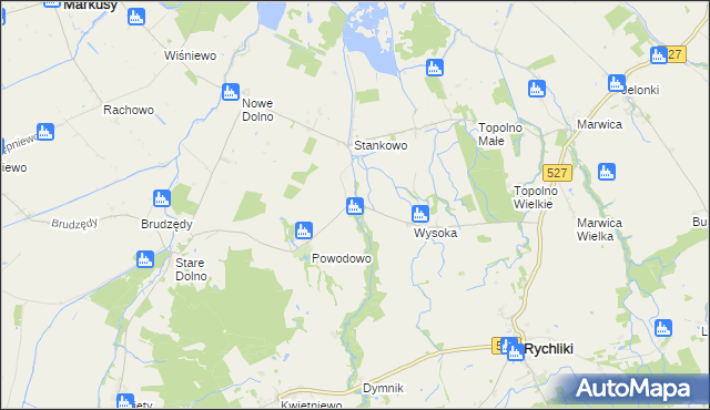 mapa Grądowy Młyn, Grądowy Młyn na mapie Targeo