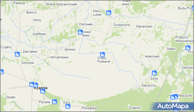 mapa Grądy Polewne, Grądy Polewne na mapie Targeo