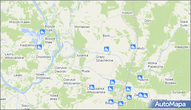 mapa Grądy Szlacheckie, Grądy Szlacheckie na mapie Targeo