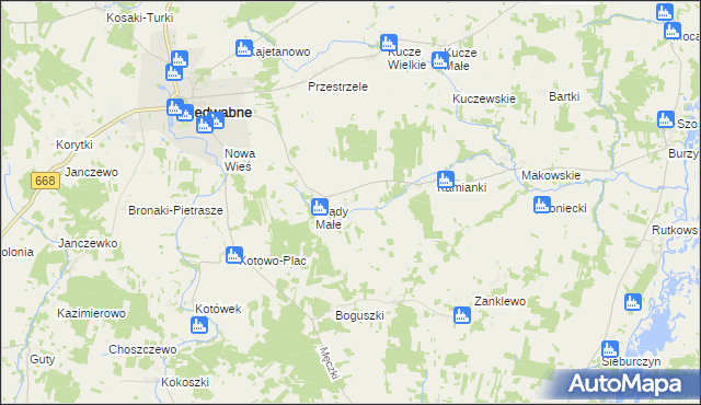 mapa Grądy Wielkie, Grądy Wielkie na mapie Targeo