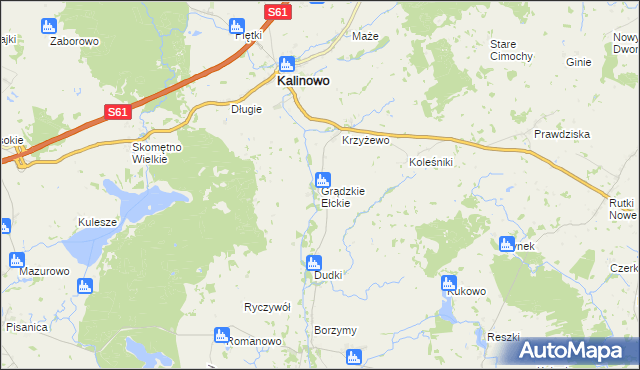 mapa Grądzkie Ełckie, Grądzkie Ełckie na mapie Targeo