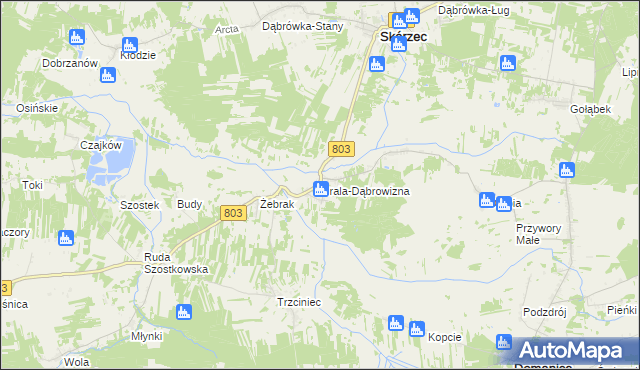 mapa Grala-Dąbrowizna, Grala-Dąbrowizna na mapie Targeo