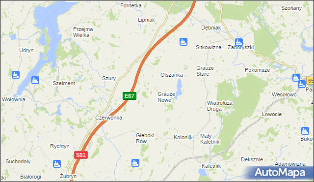 mapa Grauże Nowe, Grauże Nowe na mapie Targeo