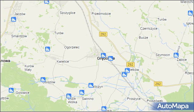 mapa Grębocice, Grębocice na mapie Targeo