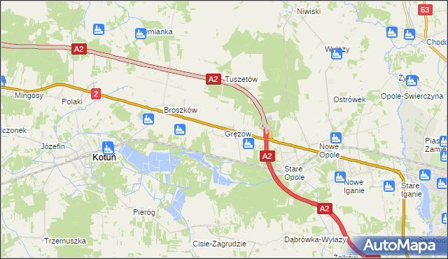 mapa Gręzów, Gręzów na mapie Targeo