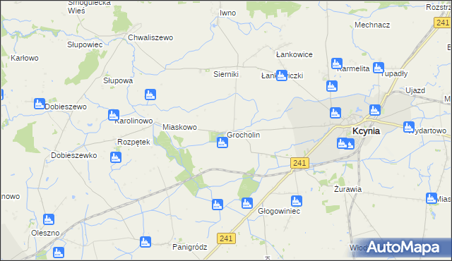 mapa Grocholin, Grocholin na mapie Targeo