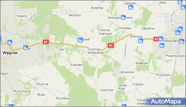 mapa Grochów Szlachecki, Grochów Szlachecki na mapie Targeo