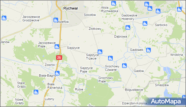 mapa Grochowy, Grochowy na mapie Targeo