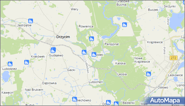 mapa Gródek gmina Drzycim, Gródek gmina Drzycim na mapie Targeo