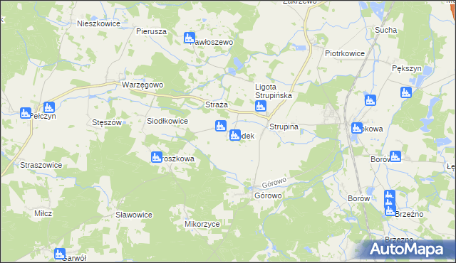 mapa Gródek gmina Wołów, Gródek gmina Wołów na mapie Targeo