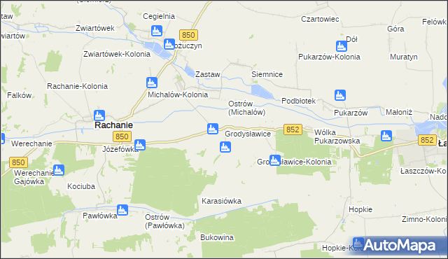 mapa Grodysławice, Grodysławice na mapie Targeo