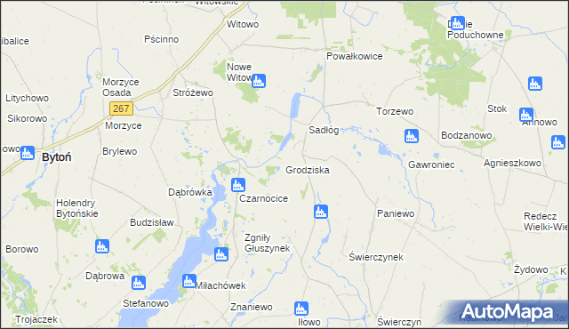 mapa Grodziska gmina Bytoń, Grodziska gmina Bytoń na mapie Targeo