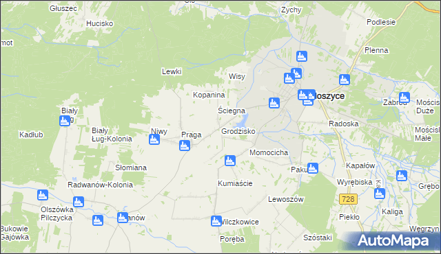 mapa Grodzisko gmina Radoszyce, Grodzisko gmina Radoszyce na mapie Targeo