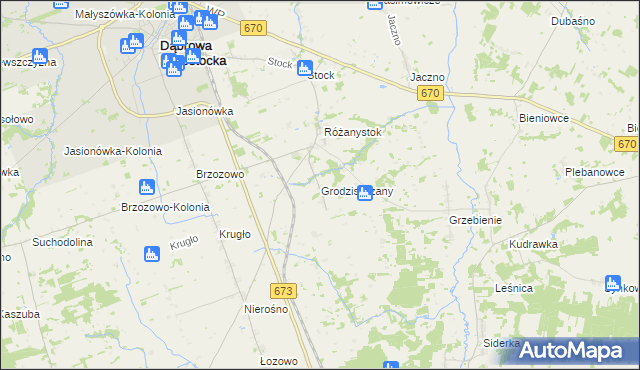 mapa Grodziszczany, Grodziszczany na mapie Targeo