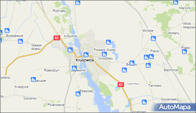 mapa Grodztwo gmina Kruszwica, Grodztwo gmina Kruszwica na mapie Targeo