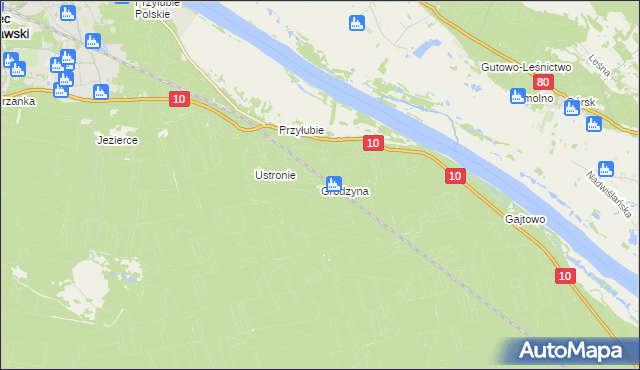 mapa Grodzyna, Grodzyna na mapie Targeo