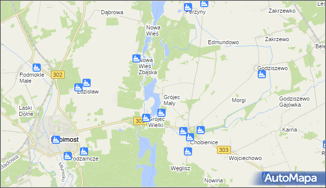 mapa Grójec Mały gmina Siedlec, Grójec Mały gmina Siedlec na mapie Targeo