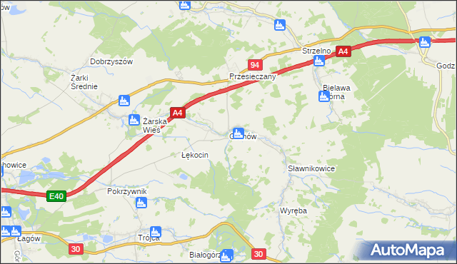 mapa Gronów gmina Zgorzelec, Gronów gmina Zgorzelec na mapie Targeo