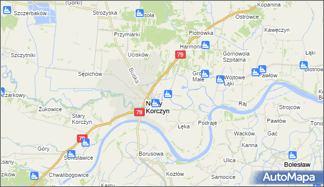 mapa Grotniki Duże, Grotniki Duże na mapie Targeo