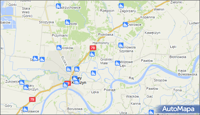 mapa Grotniki Małe, Grotniki Małe na mapie Targeo