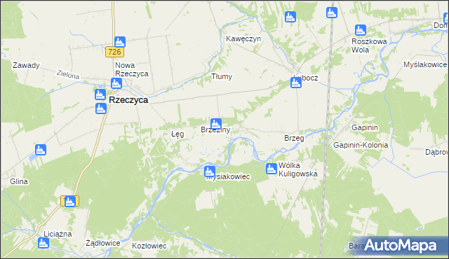 mapa Grotowice gmina Rzeczyca, Grotowice gmina Rzeczyca na mapie Targeo