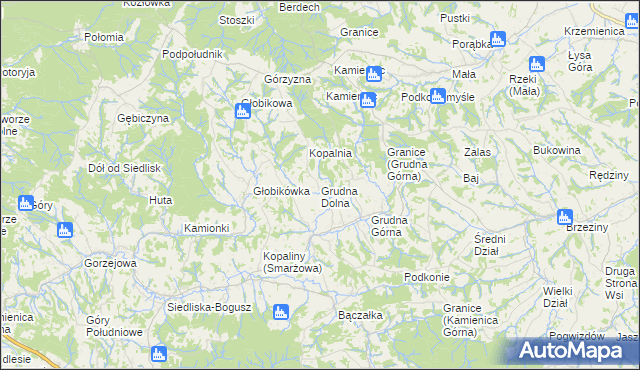 mapa Grudna Dolna, Grudna Dolna na mapie Targeo