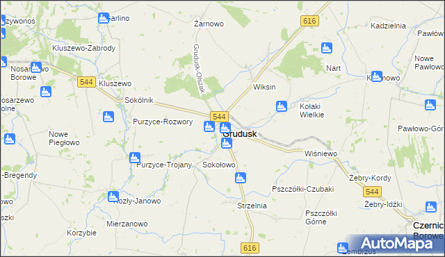 mapa Grudusk, Grudusk na mapie Targeo