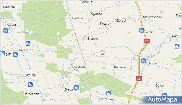 mapa Grudzielec, Grudzielec na mapie Targeo