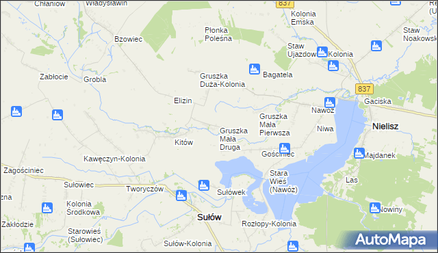 mapa Gruszka Mała Druga, Gruszka Mała Druga na mapie Targeo