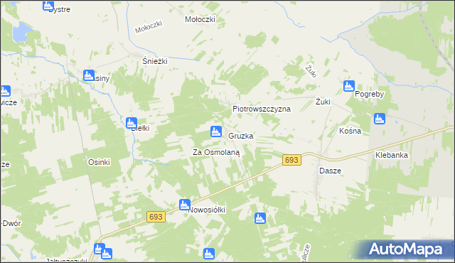 mapa Gruzka, Gruzka na mapie Targeo