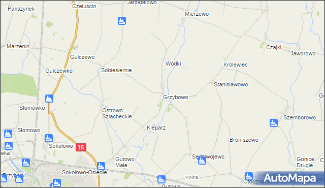 mapa Grzybowo gmina Września, Grzybowo gmina Września na mapie Targeo