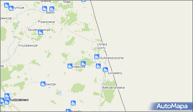 mapa Grzybowszczyzna, Grzybowszczyzna na mapie Targeo