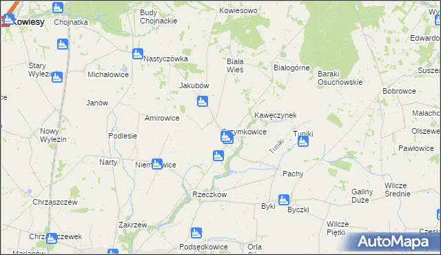 mapa Grzymkowice, Grzymkowice na mapie Targeo