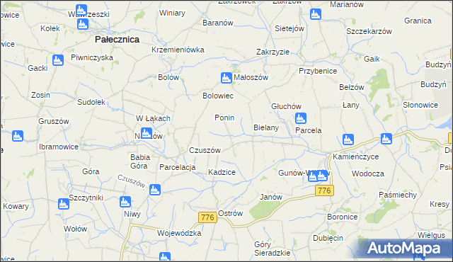 mapa Gunów-Kolonia, Gunów-Kolonia na mapie Targeo