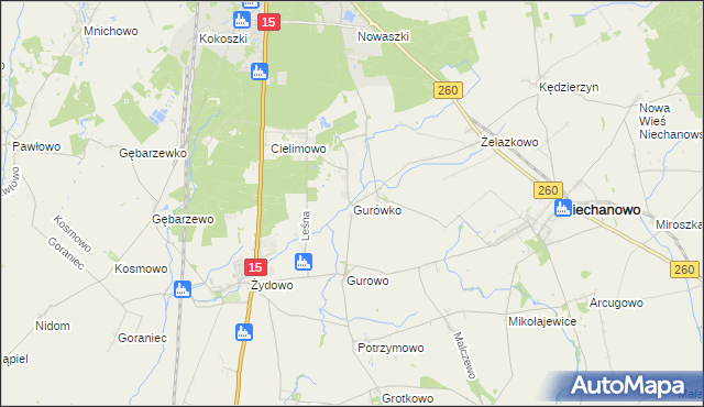mapa Gurówko, Gurówko na mapie Targeo