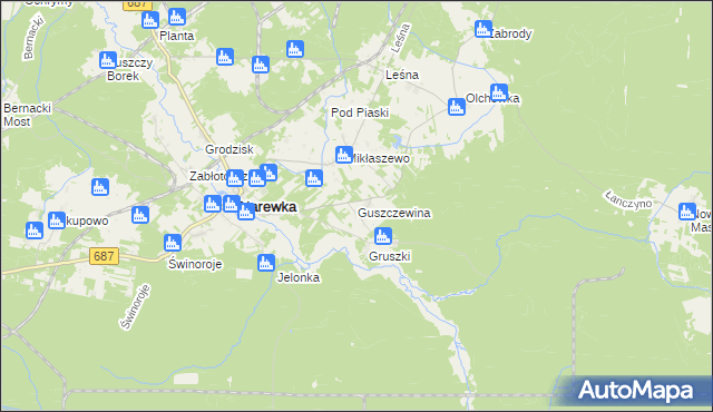 mapa Guszczewina, Guszczewina na mapie Targeo