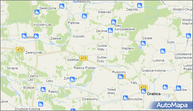 mapa Gutów Duży, Gutów Duży na mapie Targeo