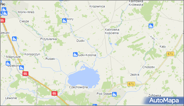 mapa Guzy gmina Knyszyn, Guzy gmina Knyszyn na mapie Targeo