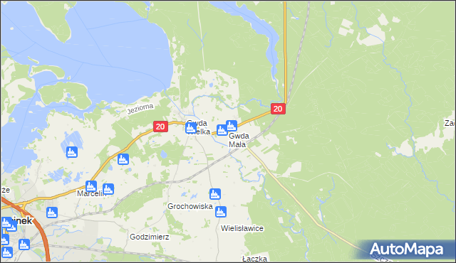 mapa Gwda Mała, Gwda Mała na mapie Targeo