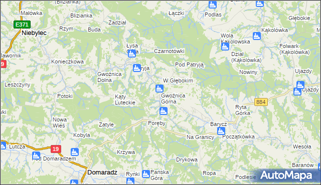 mapa Gwoźnica Górna, Gwoźnica Górna na mapie Targeo