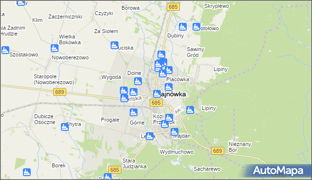 mapa Hajnówka, Hajnówka na mapie Targeo