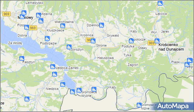 mapa Hałuszowa, Hałuszowa na mapie Targeo