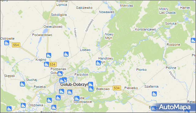 mapa Handlowy Młyn, Handlowy Młyn na mapie Targeo