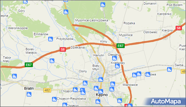 mapa Hanulin, Hanulin na mapie Targeo