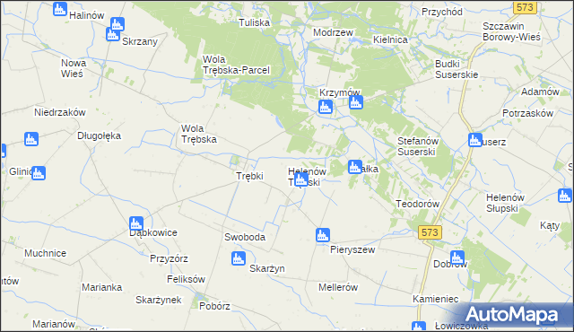 mapa Helenów Trębski, Helenów Trębski na mapie Targeo