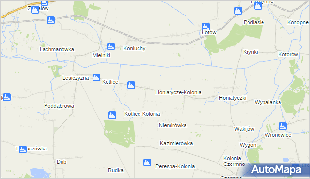 mapa Honiatycze-Kolonia, Honiatycze-Kolonia na mapie Targeo