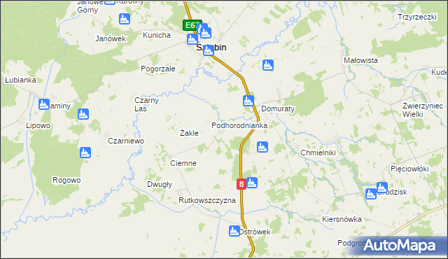 mapa Horodnianka gmina Suchowola, Horodnianka gmina Suchowola na mapie Targeo