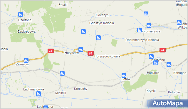 mapa Horyszów-Kolonia, Horyszów-Kolonia na mapie Targeo