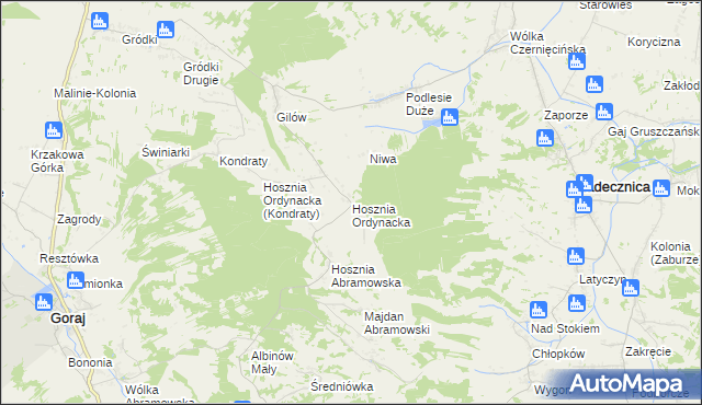 mapa Hosznia Ordynacka, Hosznia Ordynacka na mapie Targeo